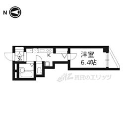 ヌフジャラン御前 1Kの間取図画像