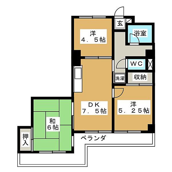 ハイホームズ七瀬 307｜長野県長野市大字鶴賀七瀬南部(賃貸マンション3DK・3階・50.52㎡)の写真 その2