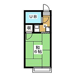 シティハイツマスダ 2階1Kの間取り
