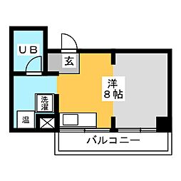 懐石舎コーポ ワンルームの間取図画像