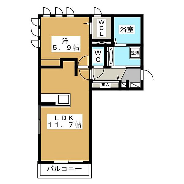 長野県長野市吉田４丁目(賃貸アパート1LDK・1階・44.17㎡)の写真 その2