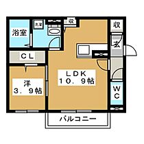 セジュールＭＩＷＡ 203 ｜ 長野県長野市三輪９丁目（賃貸アパート1LDK・2階・37.79㎡） その2