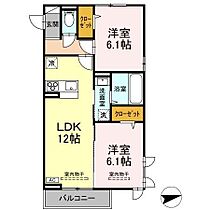 グランスクエアIII番館 201 ｜ 長野県長野市大字鶴賀腰巻2186-1の一部、2186-3の一部（賃貸アパート2LDK・2階・55.33㎡） その2