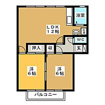 サンビレッジ北長野　Ｂ棟 102 ｜ 長野県長野市吉田５丁目（賃貸アパート2LDK・1階・48.20㎡） その2