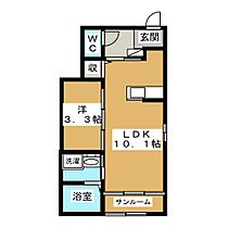 サニーミルズ・III 101 ｜ 長野県長野市篠ノ井布施五明（賃貸アパート1LDK・1階・35.55㎡） その2