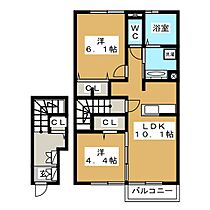 イストワール宇木 202 ｜ 長野県長野市三輪９丁目（賃貸アパート2LDK・2階・57.50㎡） その2