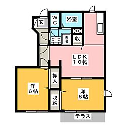 エトワールA 2LDKの間取図画像