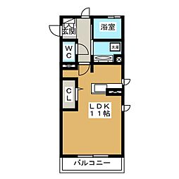 エスポワール栗田 ワンルームの間取図画像