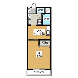 エクセリーナいなだ 1DKの間取図画像
