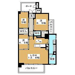 サーパス若里グランテラス 3LDKの間取図画像
