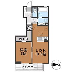 メゾン陣場 1LDKの間取図画像