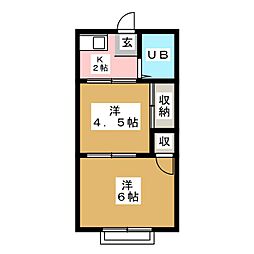 第二丸勝コーポ 2Kの間取図画像