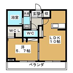 ファルコンベース若宮 1LDKの間取図画像