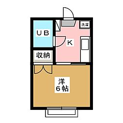 セジュール長里 1Kの間取図画像