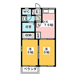 フレグランス会 2DKの間取図画像