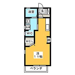 セランディア ワンルームの間取図画像