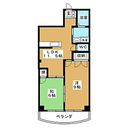 小根山ビル 2LDKの間取図画像