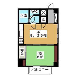 コーポパールハーバー 1SLDKの間取図画像