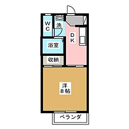 カーサ・デ・サチ 1Kの間取図画像