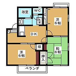 タウニィトミタケA 3DKの間取図画像