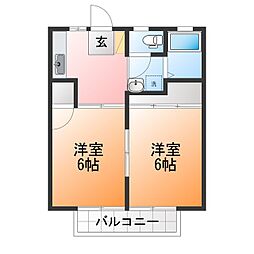 柳町ハイツ 2Kの間取図画像