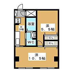 コーポAQA 2Kの間取図画像