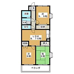 第二星野ビル 3DKの間取図画像