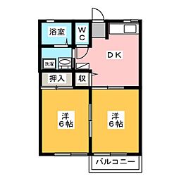 ソフィア緑ケ丘 2DKの間取図画像