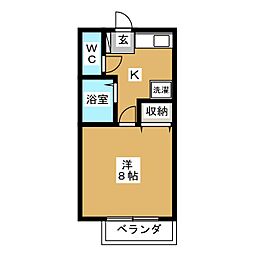 ビーライン・ラフィーネ 1Kの間取図画像