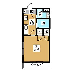 ラフォーレ本郷館 1Kの間取図画像