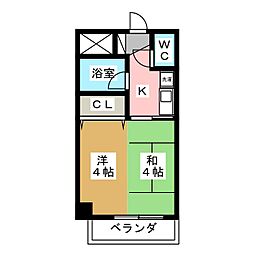グランディオーゼナガノ 1Kの間取図画像