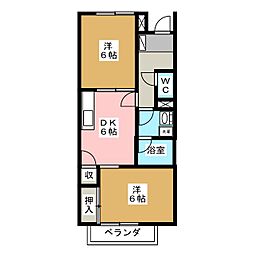 マーベラス95 2DKの間取図画像