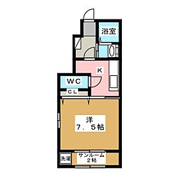 タウンコート田町 1Kの間取図画像