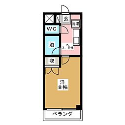 サニーハイツNAOE 1Kの間取図画像