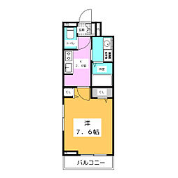 アガパンサス2 1Kの間取図画像