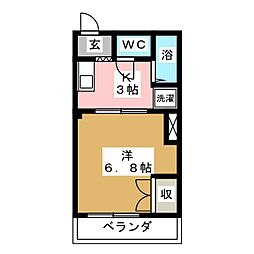 ピロティ・ソレイユ 1Kの間取図画像