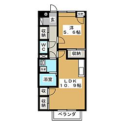 サープラスあけぼの 1LDKの間取図画像