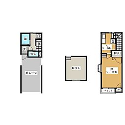 ハイクオリティ三輪C棟 1Kの間取図画像