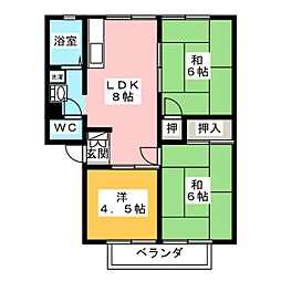 サンシティ中御所 3DKの間取図画像