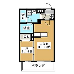 エル・フローラ南俣 1LDKの間取図画像
