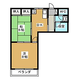 ラピッズセブンビル 2DKの間取図画像