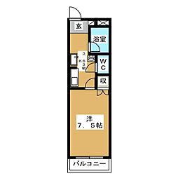 ラピッズセブンビル 1Kの間取図画像