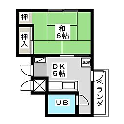 クーフナガノ 1Kの間取図画像