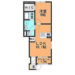 ファビオネスト駒沢 1LDKの間取図画像