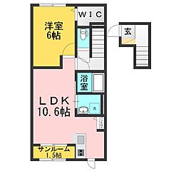 ア.ラ.モードB 1LDKの間取図画像