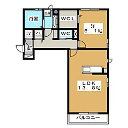 イーストレジデンス 1LDKの間取図画像