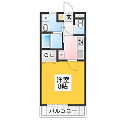 エクシーマ 1Kの間取図画像