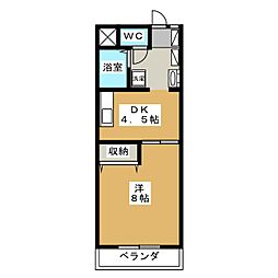エクセリーナいなだ 1DKの間取図画像