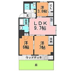 シャンボールみわ 3LDKの間取図画像