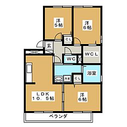 ピースフルme 3LDKの間取図画像